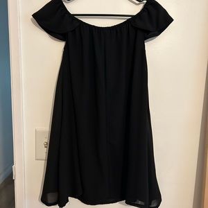 Missguided Chiffon Bardot Cap Sleeve Shift Dress
